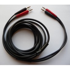 3m propojovací kabel, 2xbanánek/ 2xbanánek, černá/rudá