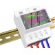 Digitální barevný AC Wattmetr na DIN lištu s BT, monitor OVP/OCP/LVP, 100A AC, V, A, W, Wh, účiník, t, Co2, AT4PB-B