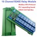 16 kanálový reléový modul, DIN, PLC, RTU Modbus/RS-485, AT příkazy, 12V DC, R4D3B16
