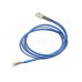 Stíněný silikonový kabel s digitálním teplotním čidlem DS18B20, ve vodotěsném pouzdře, očko, modrý
