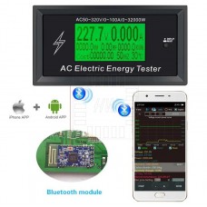 Panelový multifunkční AC tester s bluetooth přenosem, 0~100A, 50~300V, 0~32kW, DC, AT3010 