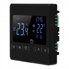 Programovatelný dotykový pokojový termostat s časovačem, MH1822,  5°C ~ 38°C, 230V AC, černý